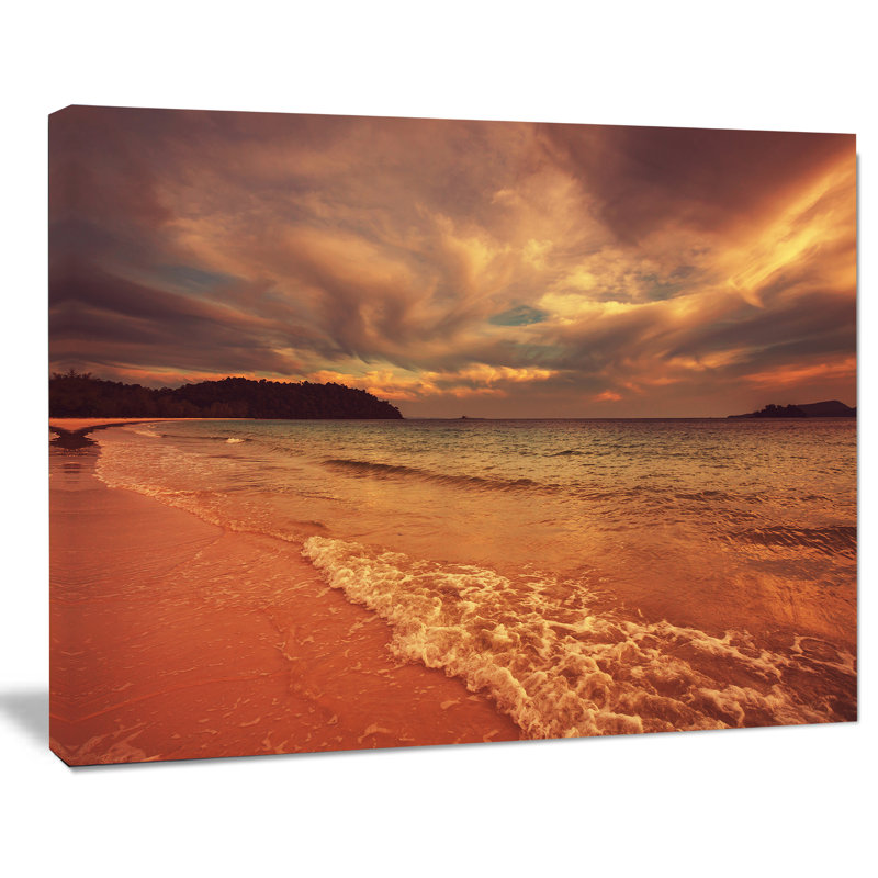 Reproduction de photo sur toile tendue, "brown serene tropical beach large", H 20 po x l 20 po x P 1 po