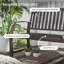 Amarian Garden Bench Outdoor Metal Bench with Slatted Backrest Brown