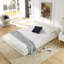 Structure de lit tapissier avec tissu en chenille et motif plissé, lit plateforme avec tête de lit et structure solide, aucun sommier nécessaire-39377031
