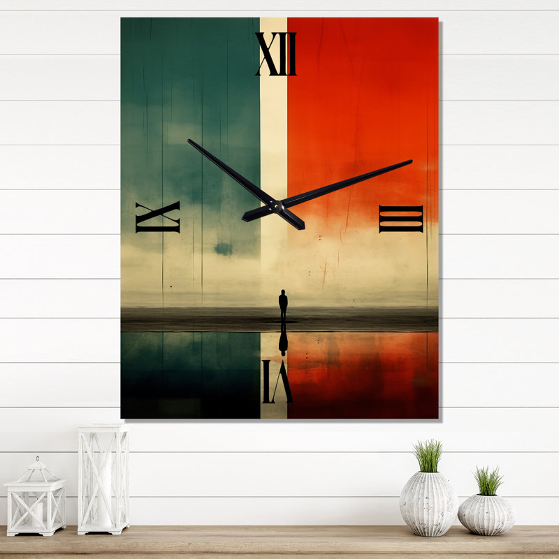 Horloge murale surdimensionnée, perdue dans la simplicité I, Médium