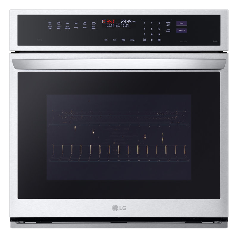 LG Smart Wall Oven with InstaView®, True Convection, Air Fry, and Steam Sous Vide, Print Proof Stainless Steel, 4.7 cu. ft.