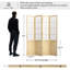Paravent 4 panneaux style japonais, couleur bois-173903711-173903709