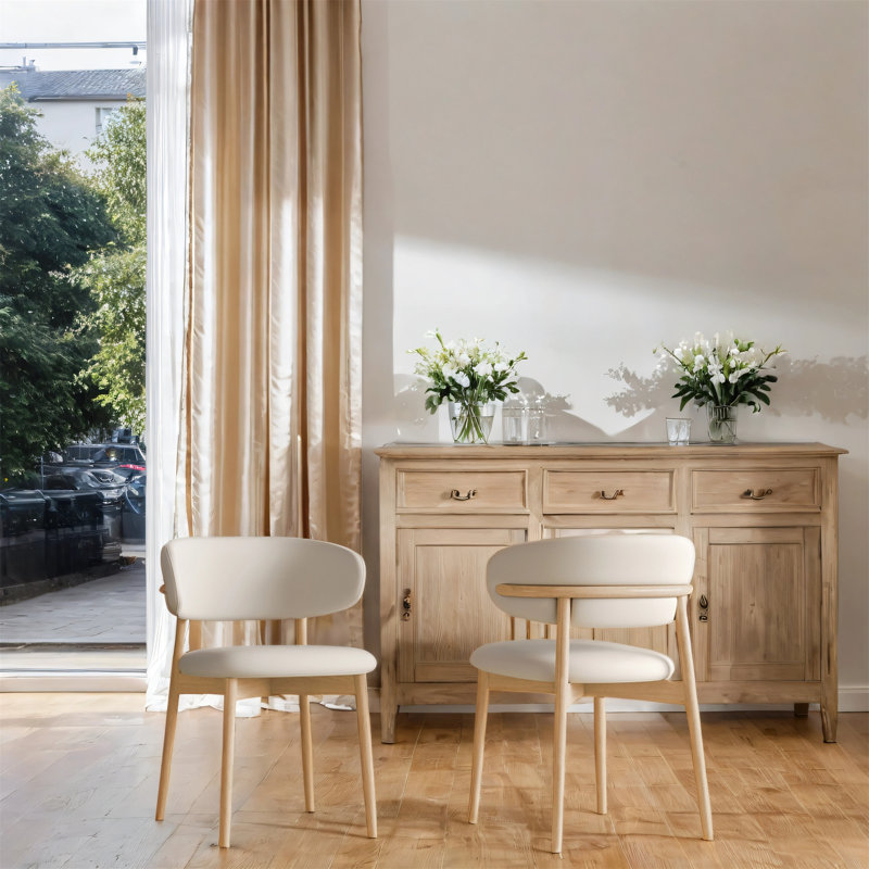 2 ensembles de chaises de salle à manger avec pieds en bois modernes
