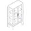 Armoire décorative avec 2 portes en verre trempé et tablettes réglables-434805202
