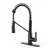 Commercial Style Single Handle Kitchen Faucet With High-arc Spring Spout In Matte Black