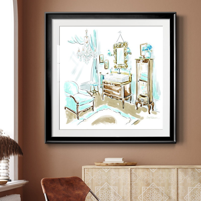 Blue Opulence I - cadre photo, H 26,5 po x l 26,5 po x P 1,5 po, Papier encadré noir