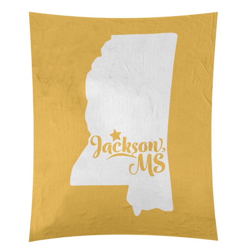 Tapisserie murale Jackson Mississippi, H 80 po x l 68 po, Jaune