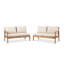 Ensemble de conversation modulaire en bois massif pour 5 personnes avec coussins Weslyn