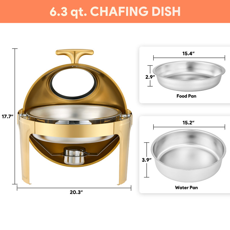 Ensemble de buffet à vaisselle rond 6,3 pte, Doré