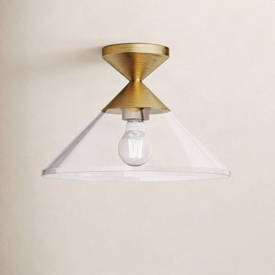 Brylon Single Light Glass Flush Mount