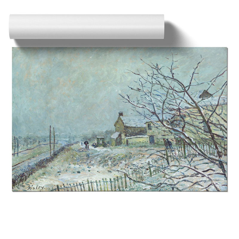 First Snow at Veneux Nadon by Alfred Sisley - Frameless Print, 30cm H x 42cm W x 0.1cm D