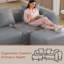 Canapé 87 po rembourré en similicuir avec repose-pieds - ensemble de canapé moderne avec pieds en bois massif-1190372933