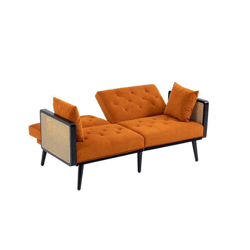 Canapé avec causeuse Accent, Velours orange