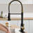 Hands Automatic Kitchen Sink Faucet - Smart Touchless With Pull Down , Black & Gold, Contemporary Style, Stainless Steel, Ceramic Smart, + Contemporary, Fill