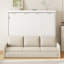 Lit-armoire double beige avec rangement pliable et éclairé, pour une bonne nuit de sommeil-2122741744