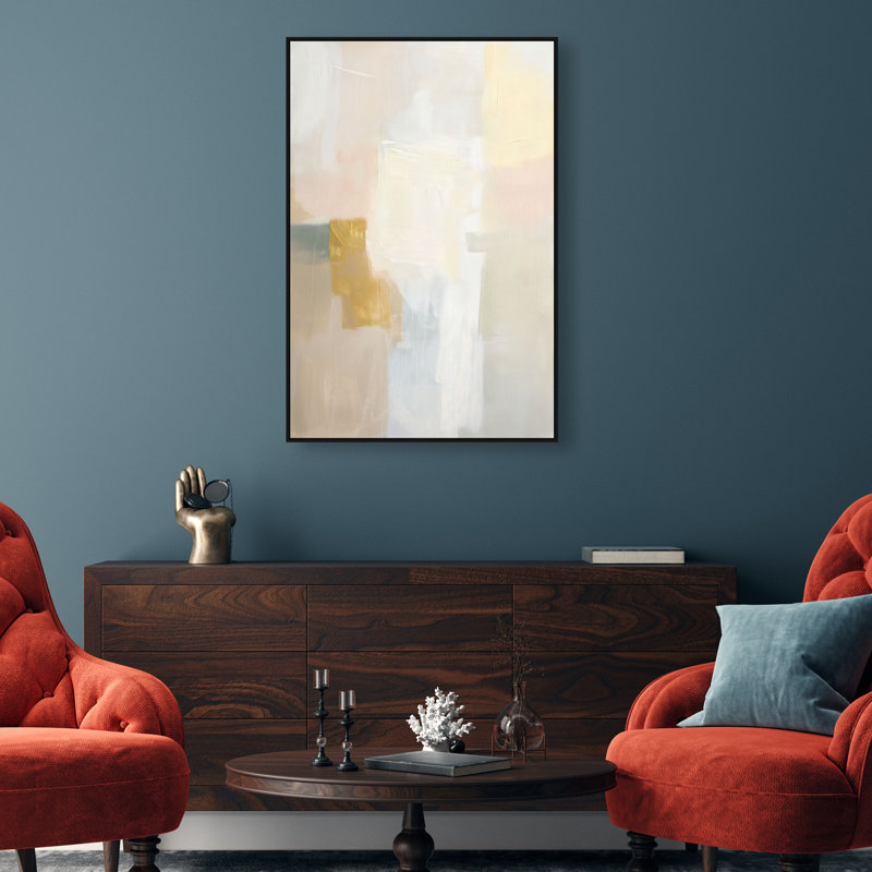 Pastel Embers II Canvas Abstract Print by Oliver Gal, Black Frame, 10 x 15, 46"H x 31"W, Black Frame
