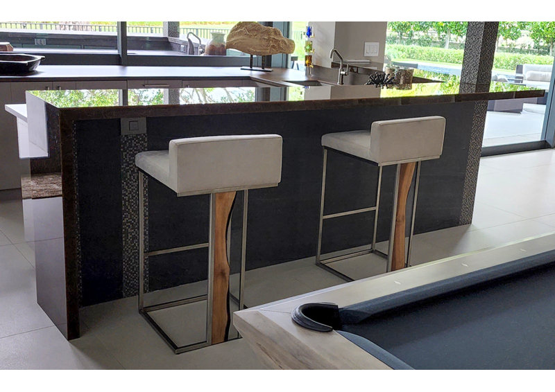 Verona Upholstered Stool with Metal Frame