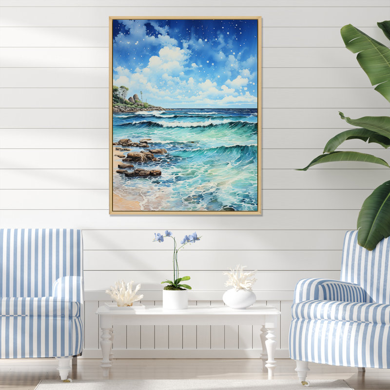 Beach Photo Ocean Escape VI - Nautical & Beach Canvas Art Print, H 20 po x l 12 po x P 1 po, Cadre naturel flottant