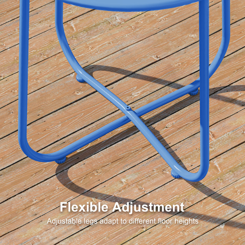 Table de bout en acier Ebern Designs, H 18,1 po x L 18,1 po x l 18,1 po, Marine