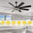 72" Modern Black Ceiling Fan with LED Light Kit & Remote, 6-Speed Quiet DC Motor, 3-Color Temperature, Reversible for Large Rooms-662703391