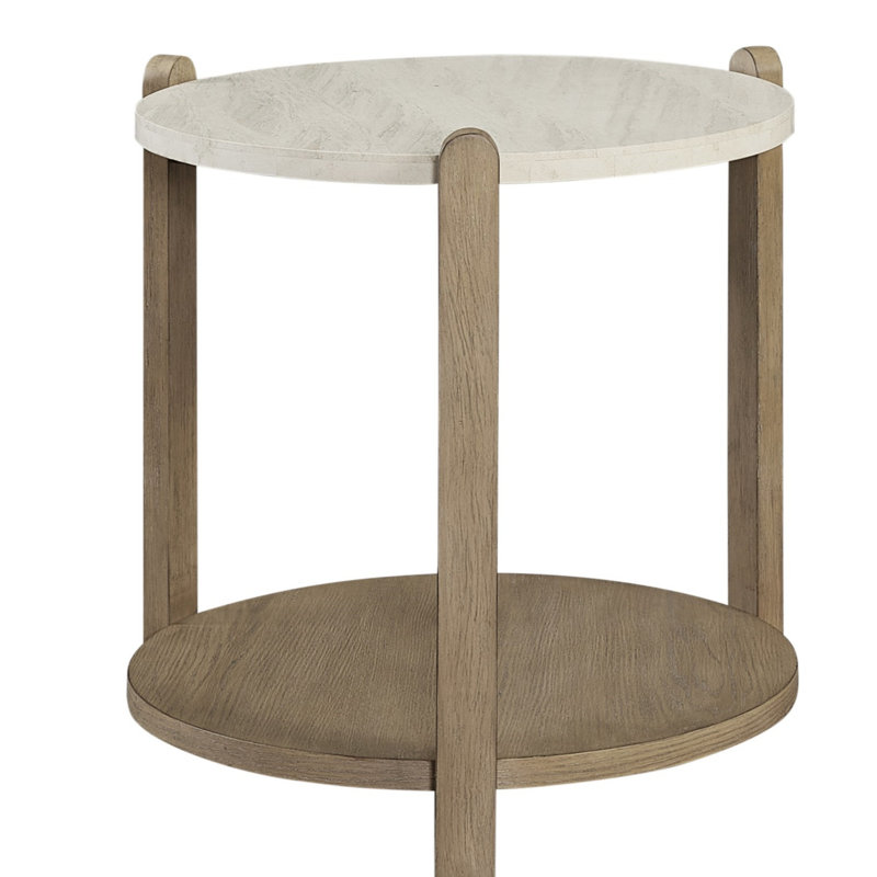 Stone Top End Table - Toffee