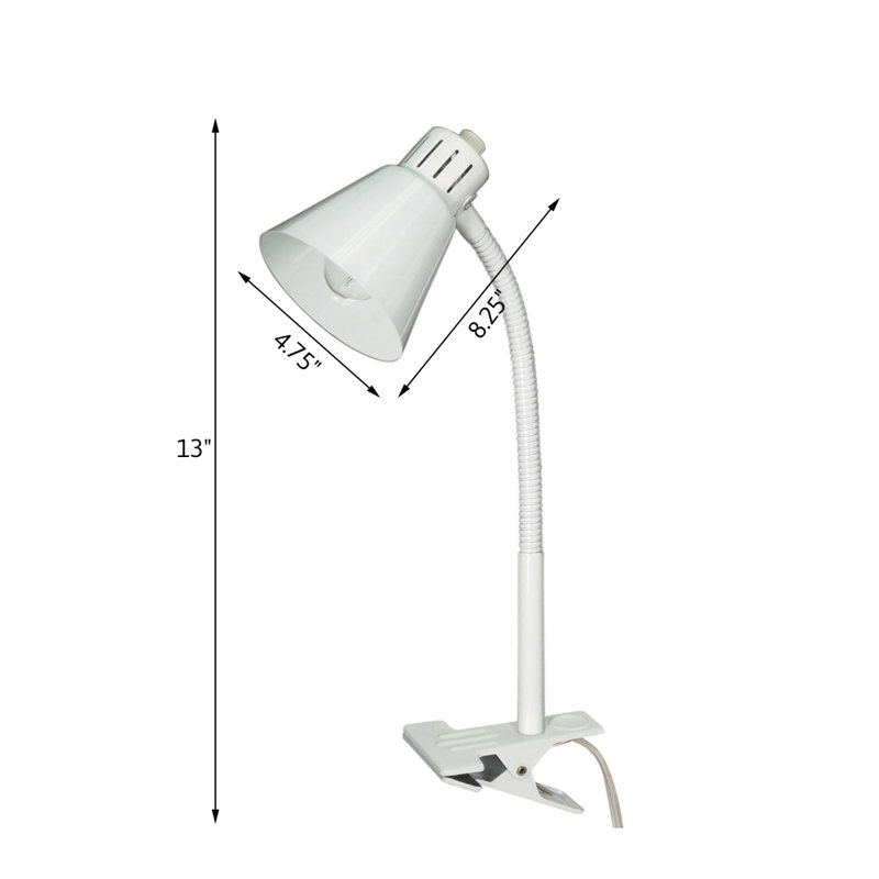 Prise de lampe de bureau 13 po blanche