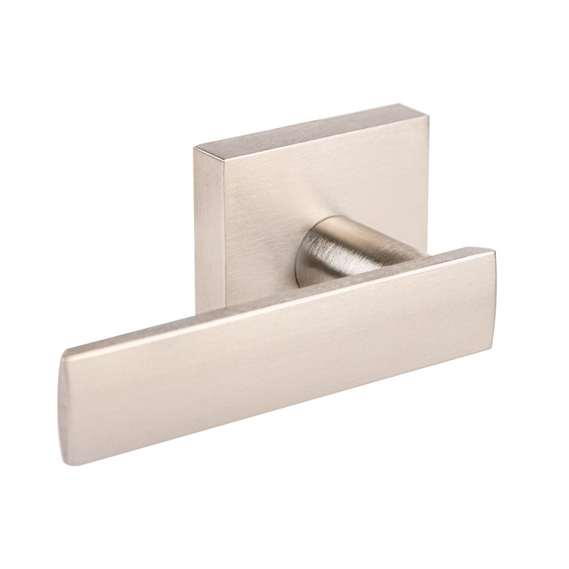 Levier de porte d'intimité avec rosette carrée Nero, Nickel satiné