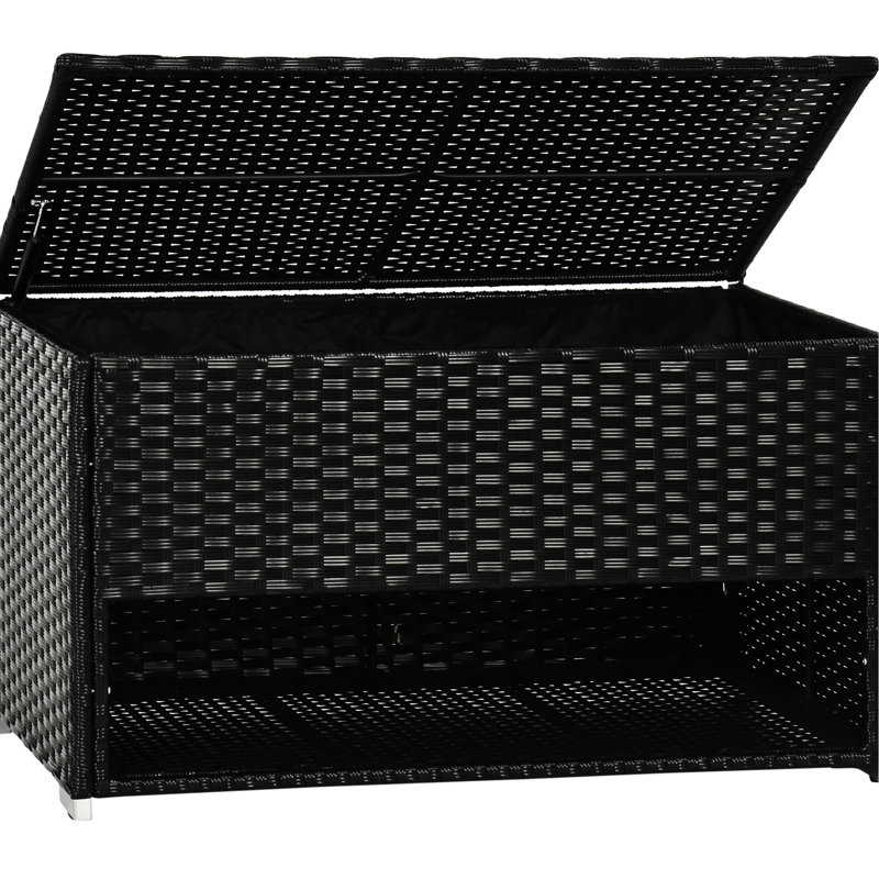 Contenant de terrasse pour serviettes - Maison en noir avec boîte à chaussures pour ranger les outils de jardin, piscine, style