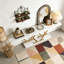 Table console moderne avec plateau en faux marbre-1320156552