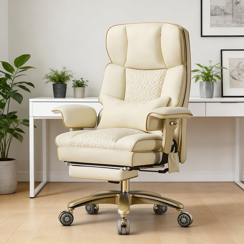 Grand et grand fauteuil de bureau, chaises de bureau de direction robustes avec support lombaire réglable et repose-pieds