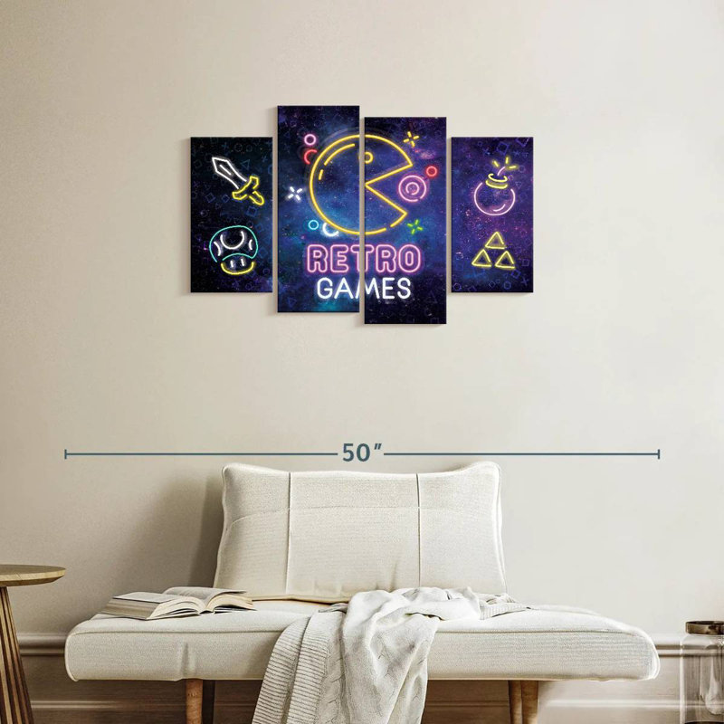 Keiraleigh Neon Retro Jeux, H 22 po x l 36 po