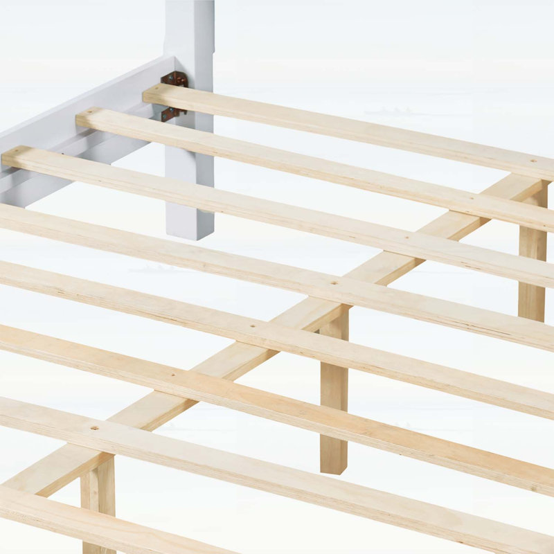 Lit plateforme classique avec panneaux rainurés, Grand lit