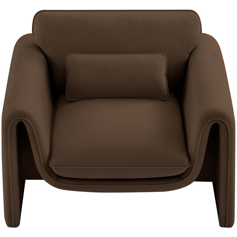 Sloan 42 inches W Velvet Armchair, Brown Velvet