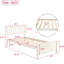 Lit plateforme simple en bois massif avec tête de lit, élégance blanche et base à lattes