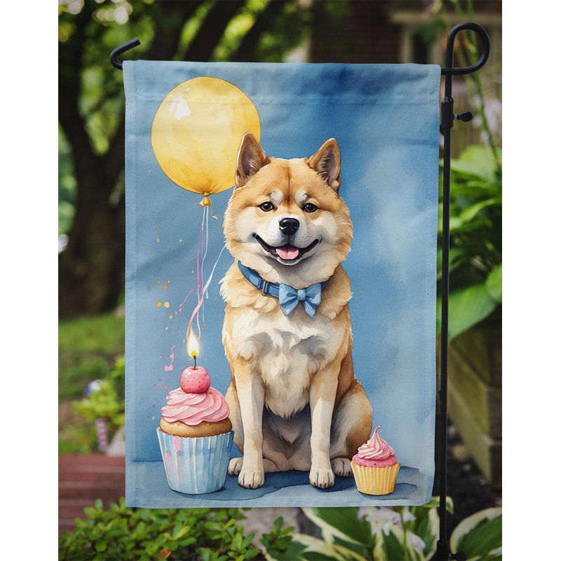 Drapeau de jardin «Happy Birthday», Akita