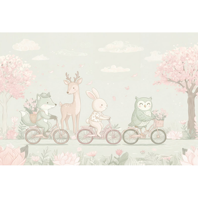 Papier peint amovible de jardin Woodland, 100 po x 96 po, Non tissé
