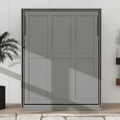 Space-Saving Multifunctional Wall Bed: Rotatable Queen Murphy Bed With Hidden Storage Shelves