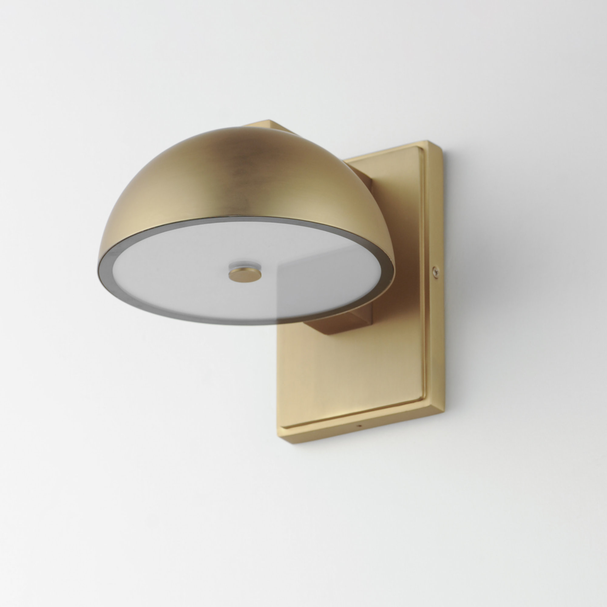 Dremann Single Light Dome Outdoor LED Wall Light, Gold, 7" H x 7" W x 8.75" D