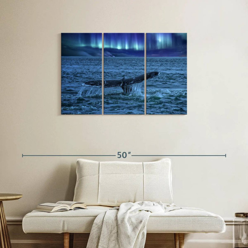 Aurora Borealis Whale Tail, 24" H x 38" W