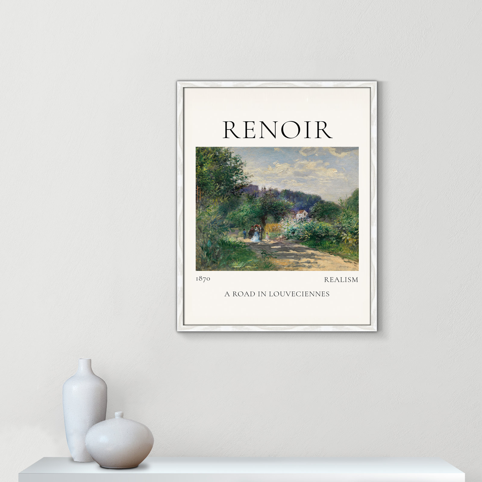 Old Masters Collection " A Road In Louveciennes " by Auguste Renoir, No, White Single Picture Frame