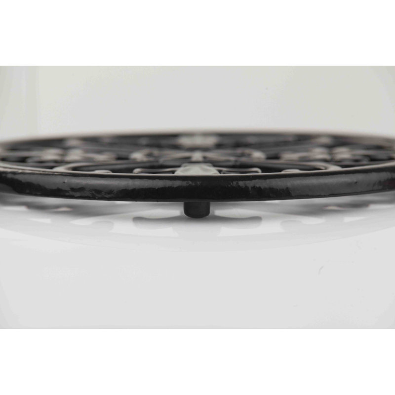 Metal Round 1 Piece Trivet, Black