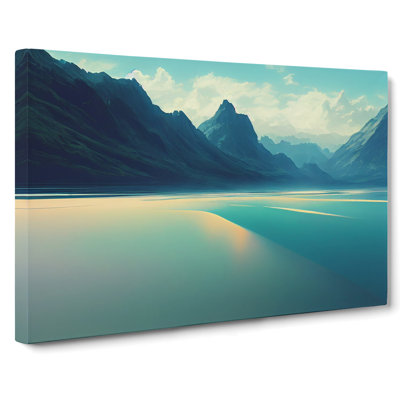 Mountain Lake View - Wrapped Canvas