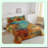 Grunge Ombre Watercolor Comforter Set - Luxurious Queen Size Bedding with Abstract Geometry Design - Blue Tie Dye and Teal Gradient Quilt Set