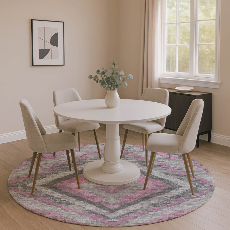 Premium Machine Washable Jakiyra AMF1890 Aztec Rug, Round 8'