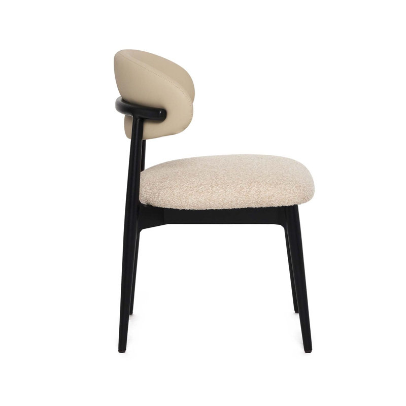 Liam Upholstered Dining Chair, Matte Black