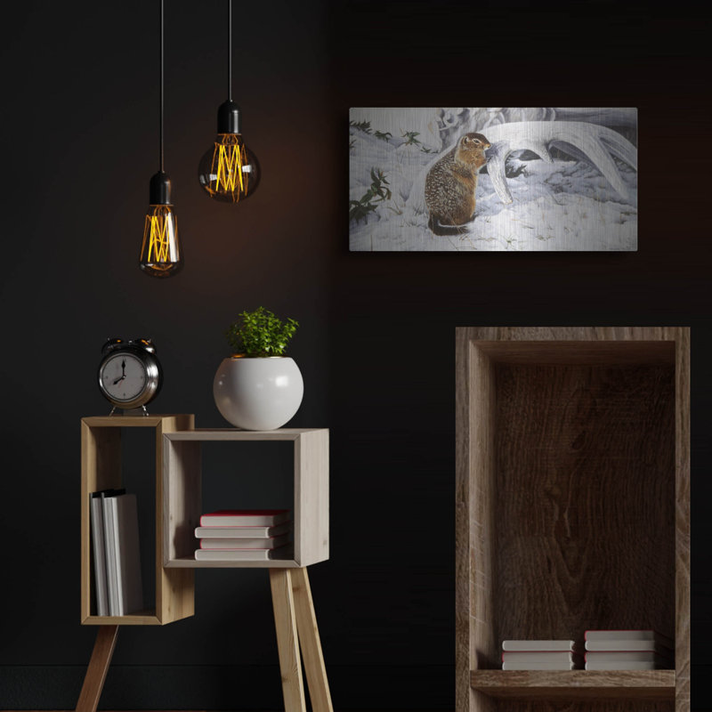 Art mural en métal «Sic Sic and Moose Antler» par Ron Parker, H 12 po x l 24 po