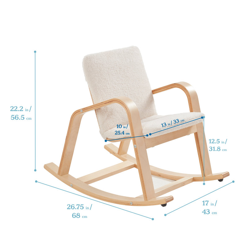 ECR4Kids Bentwood Rocking Chair with Cushion, Kids Furniture, Natural