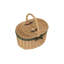 Wicker Lidded Picnic Hamper Basket with Lining-1037135121