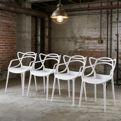Plastic Dining CHAIR 4PCS white