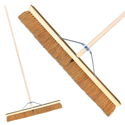 36 Inch Wide Soft Coco Platform Broom with Reinforced Metal Stay